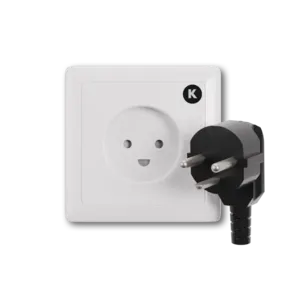 Type K power plug and wall outlet electrical socket