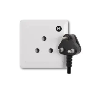 Type M power plug and wall outlet electrical socket