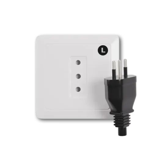 Type L power plug and wall outlet electrical socket