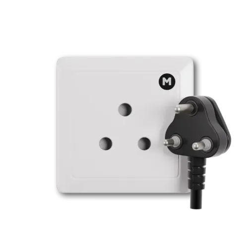 Type M power plug and wall outlet electrical socket